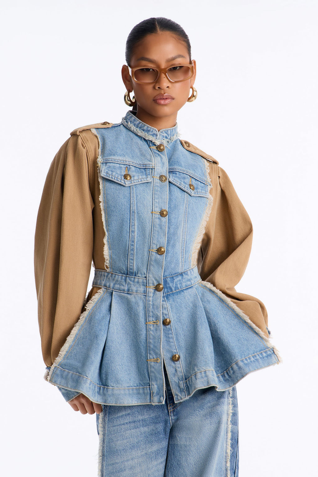 Under My Rule Reconstructed Denim Jacket - Light Wash