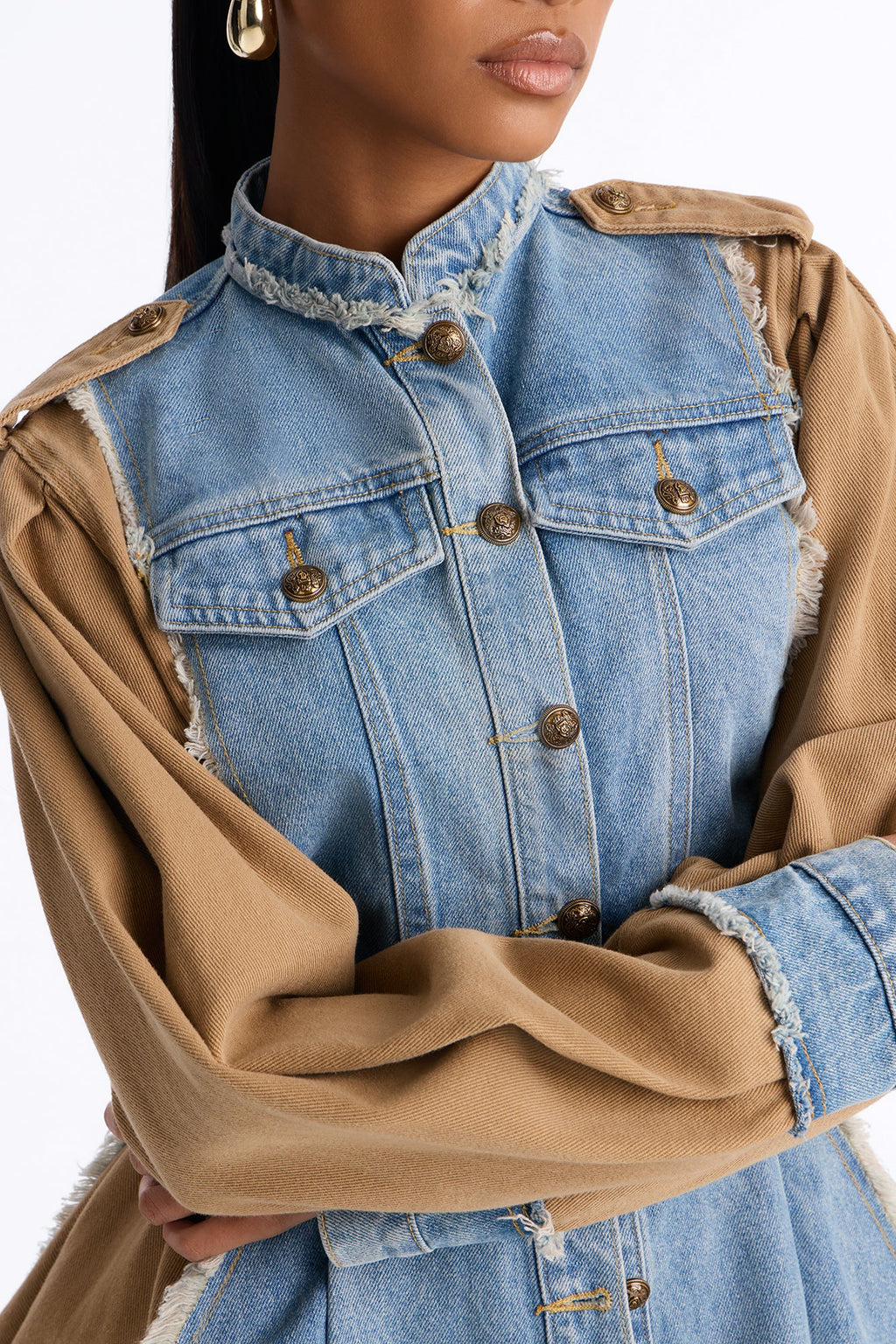 Under My Rule Reconstructed Denim Jacket - Light Wash