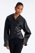 She's Fierce Faux Leather Moto Jacket - Black