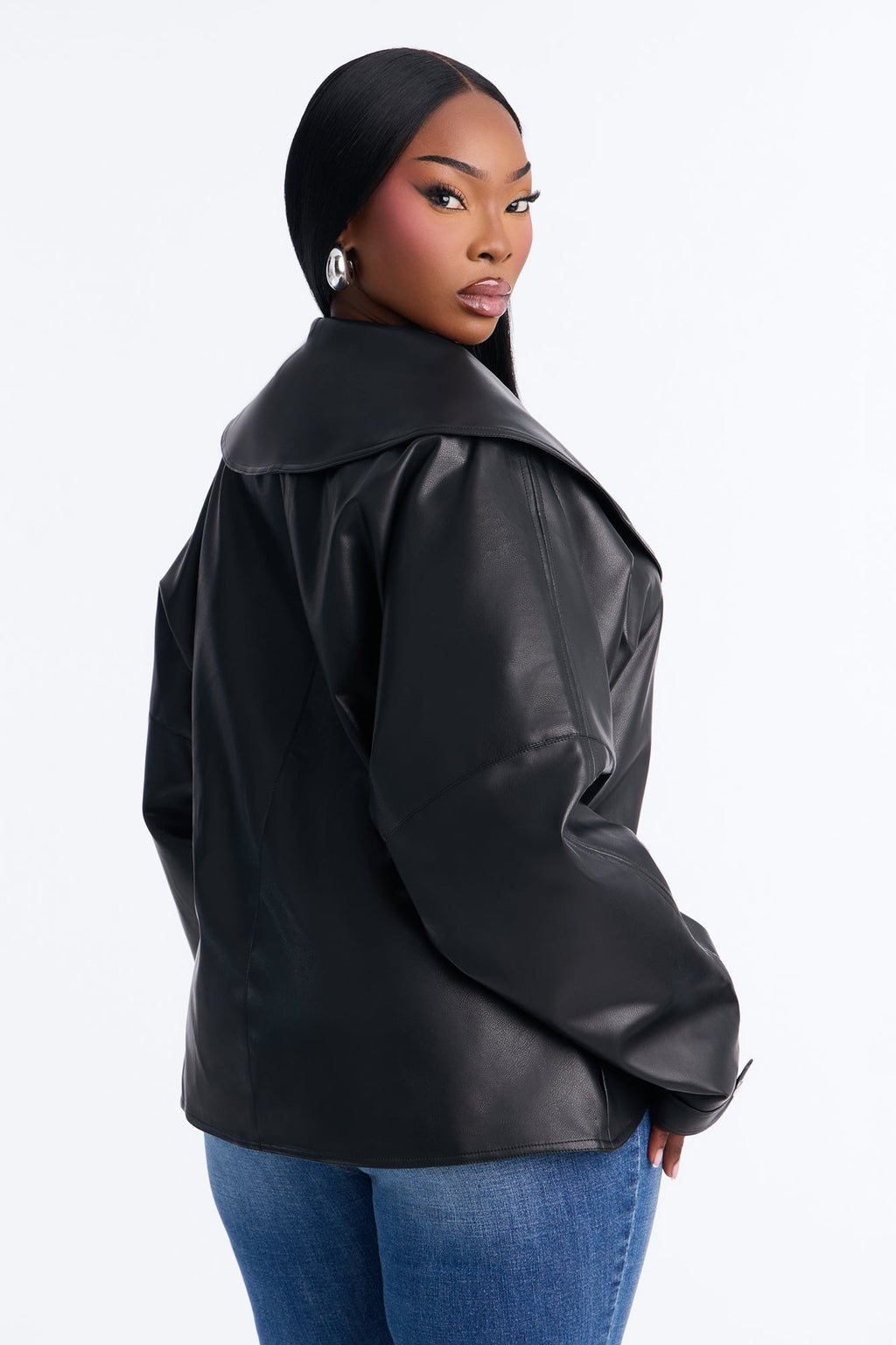 She's Fierce Faux Leather Moto Jacket - Black