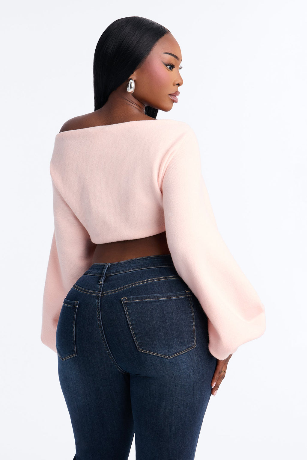 Love Away One Shoulder Sweater Top - Light Pink