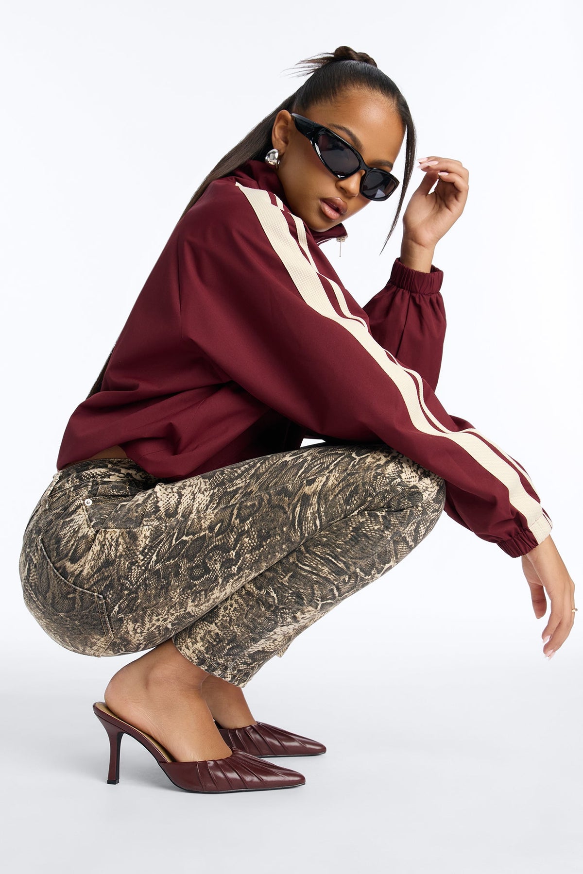 Exotic Nights Snake Print Skinny Jeans - Brown/combo