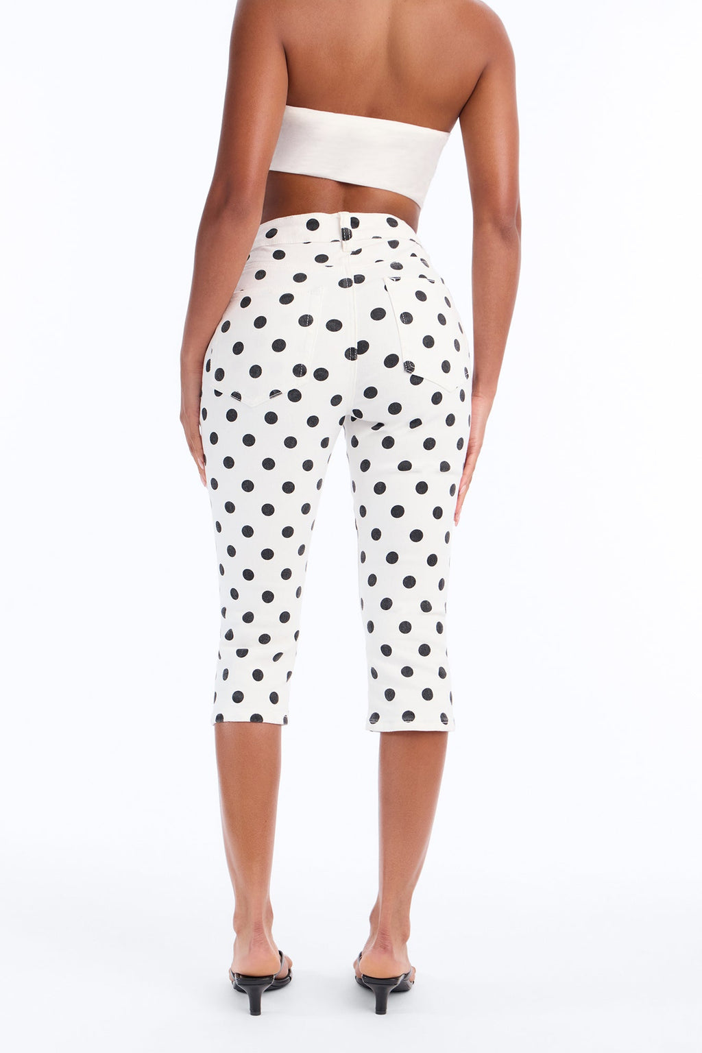 Dotty For You Printed Capri Jeans - White/combo