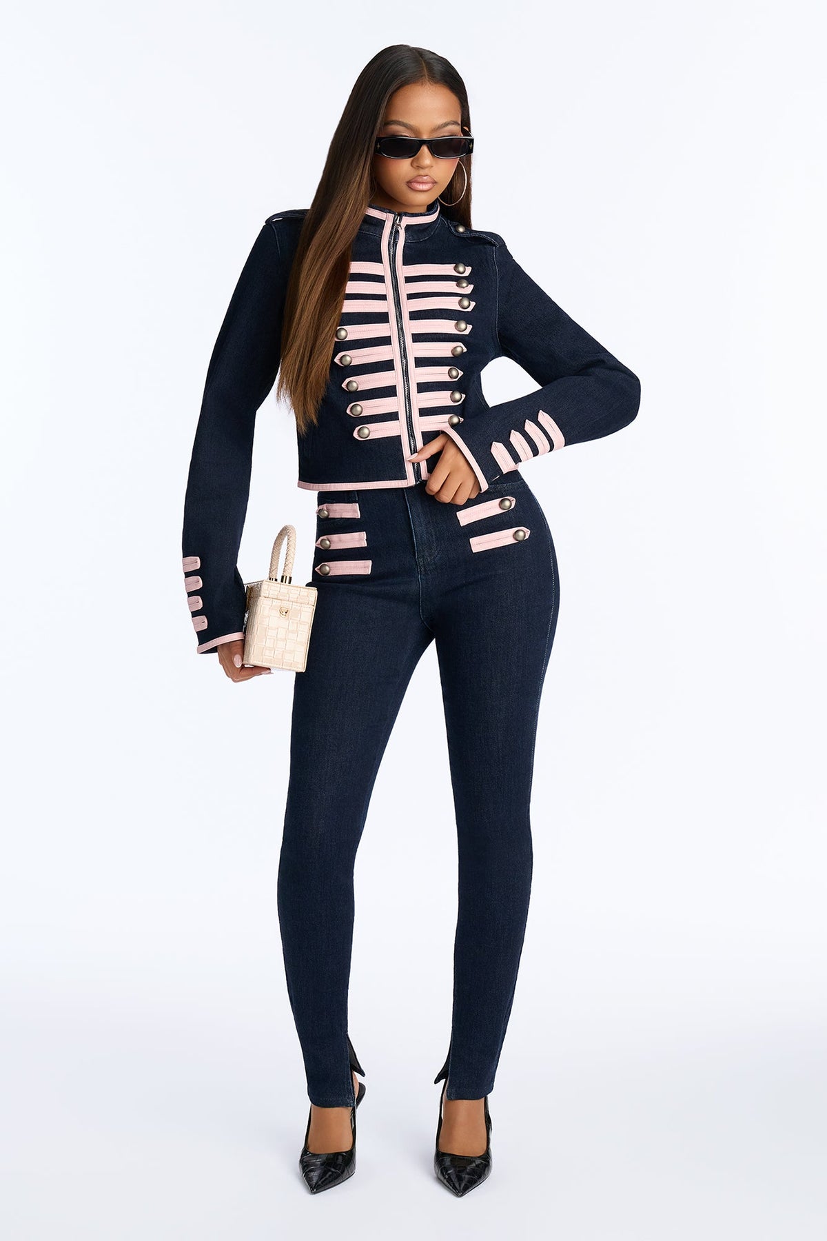 Pretty In Command High Rise Skinny Jeans - Dark Denim