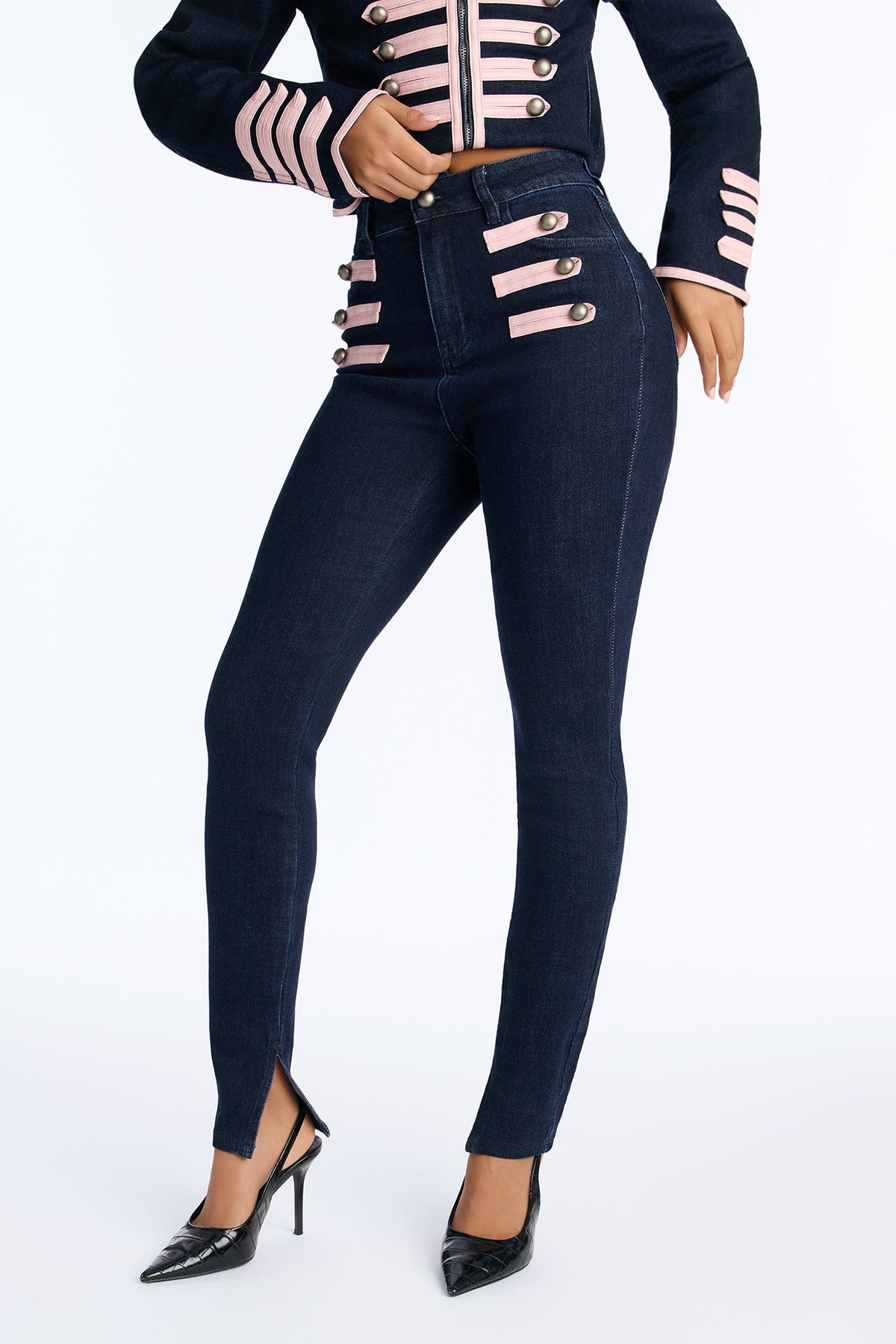 Pretty In Command High Rise Skinny Jeans - Dark Denim