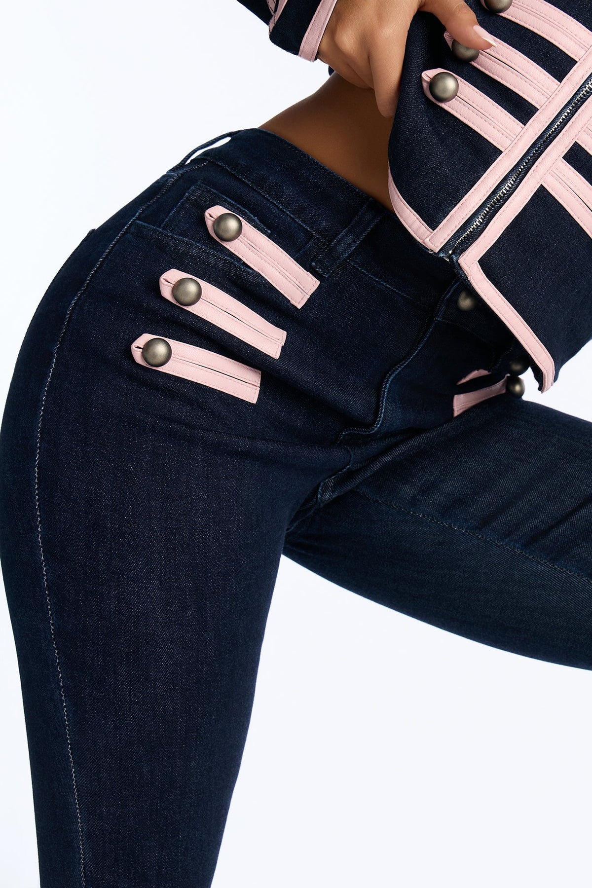 Pretty In Command High Rise Skinny Jeans - Dark Denim