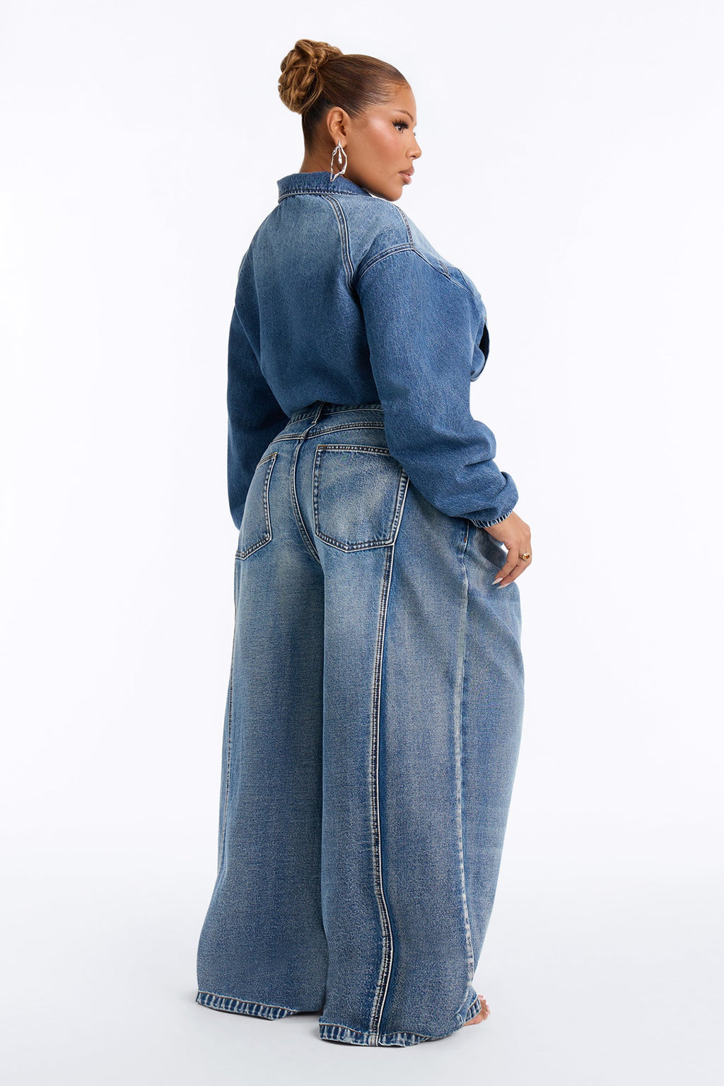 Canton Clasp Wide Leg Jeans - Dark Wash