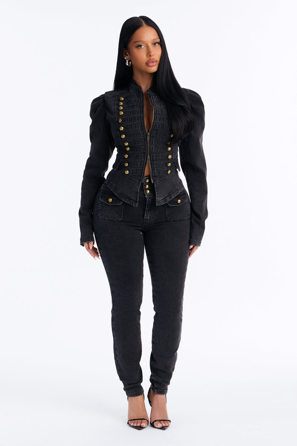 Royal Title High Rise Skinny Jeans - Black Wash