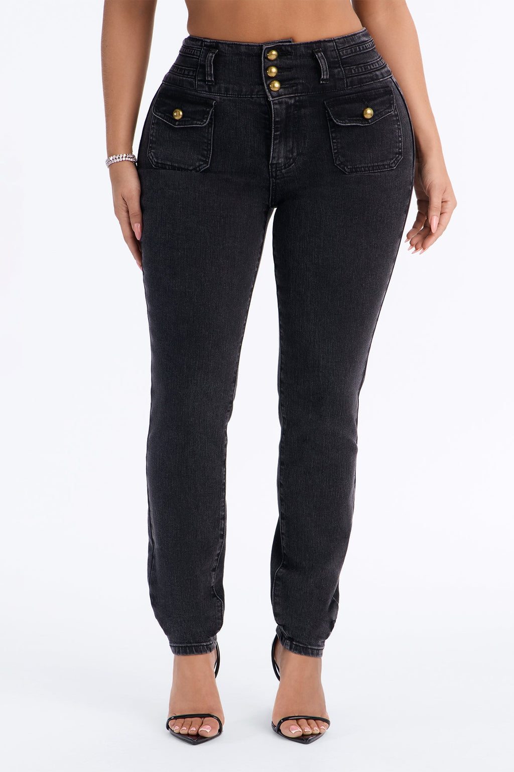 Royal Title High Rise Skinny Jeans - Black Wash