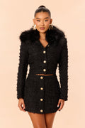 Keep It Real Tweed Skirt Set - Black