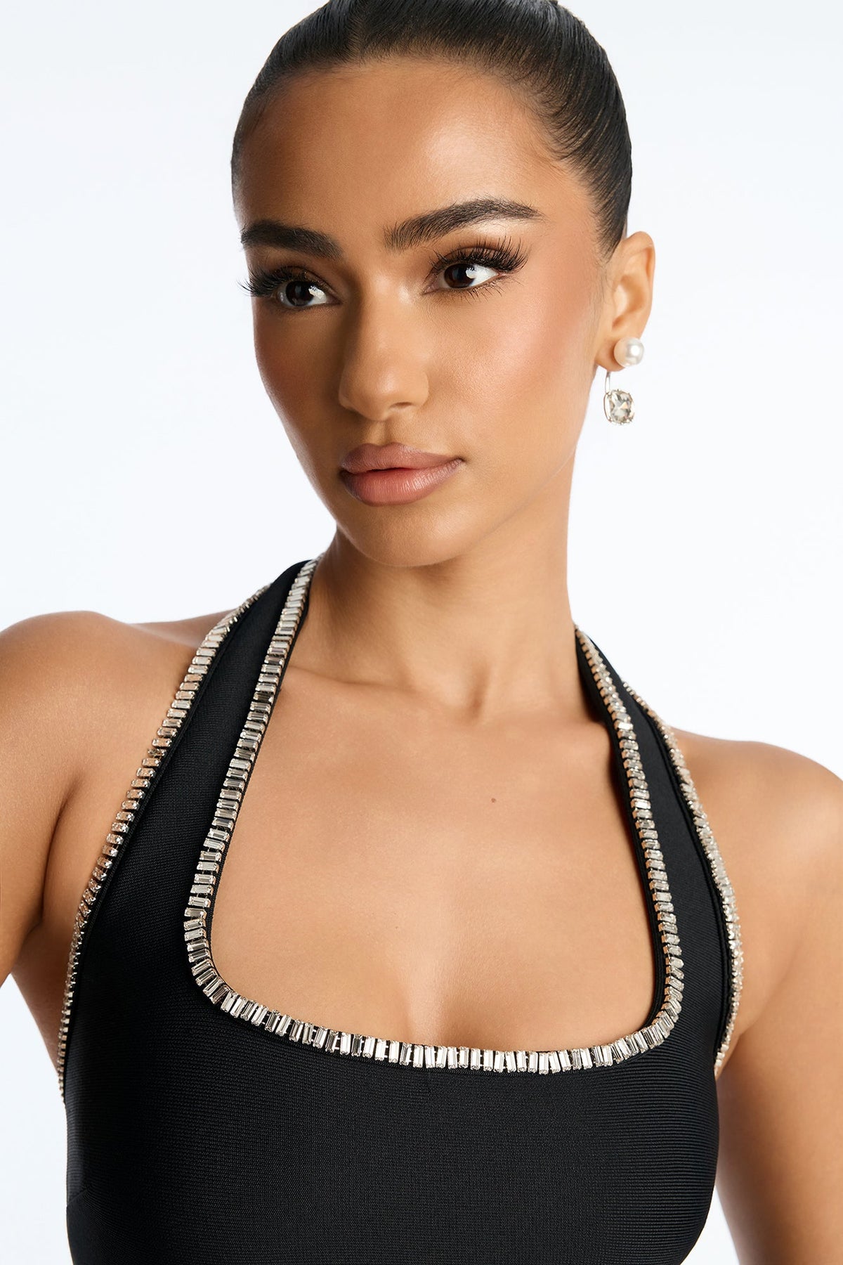 Met Your Match Bandage Halter Maxi Dress - Black