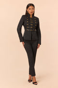 Vara Jacquard Pant Set - Black