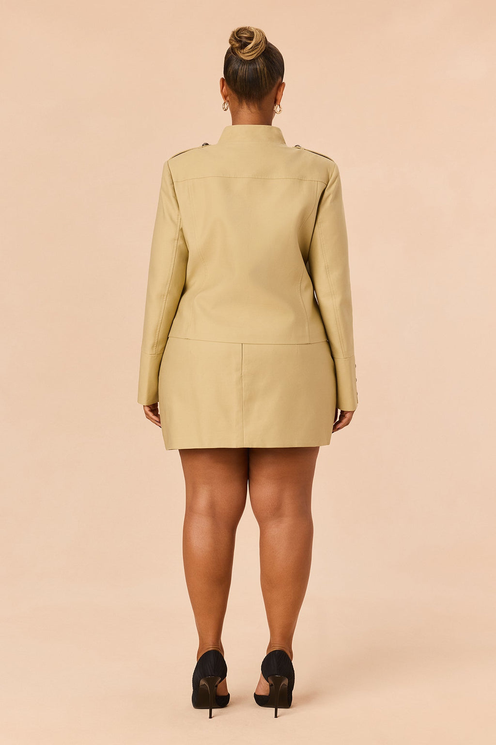Main One Conductor Jacket Skirt Set - Khaki