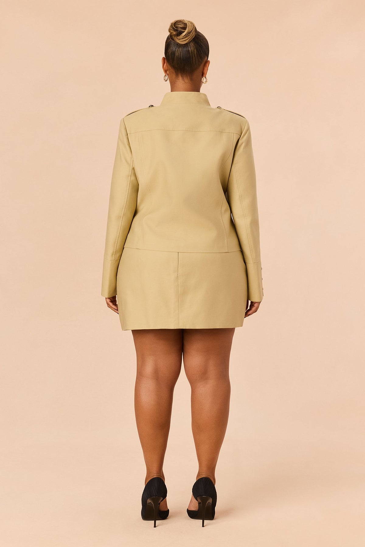 Main One Conductor Jacket Skirt Set - Khaki