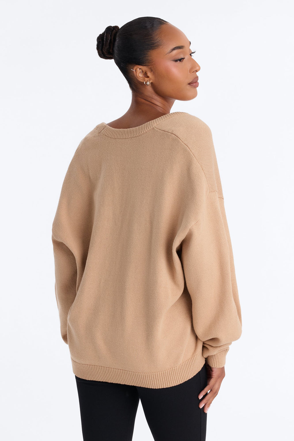 Gemma Deep U Neck Sweater - Mocha