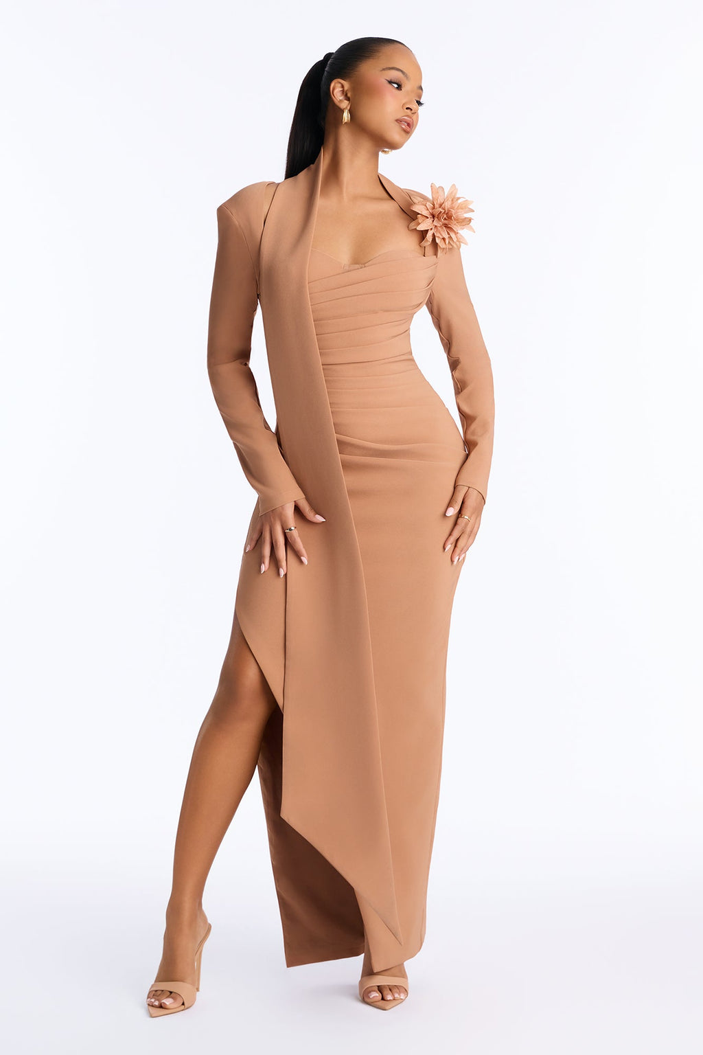 Icon Crepe Maxi Dress - Tan