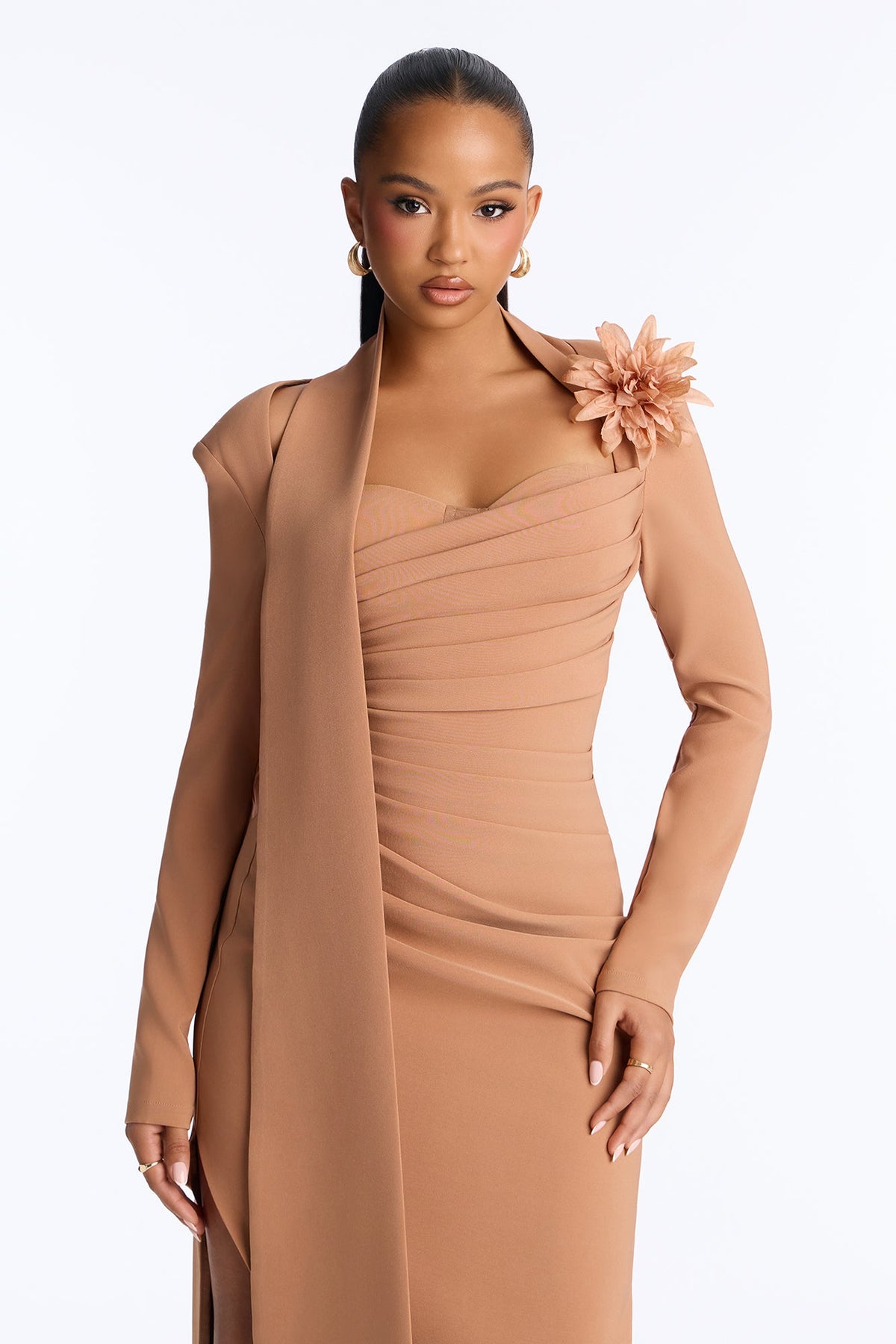 Icon Crepe Maxi Dress - Tan