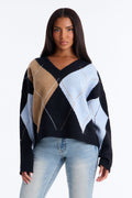 Fresh Breeze Argyle Sweater - Blue/combo