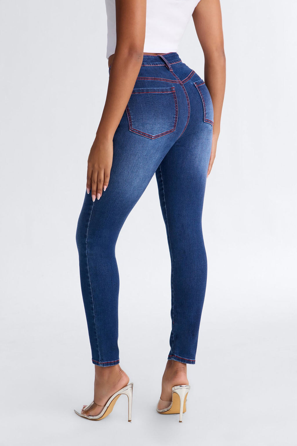 In The Red High Rise Stretch Skinny Jeans - Dark Wash
