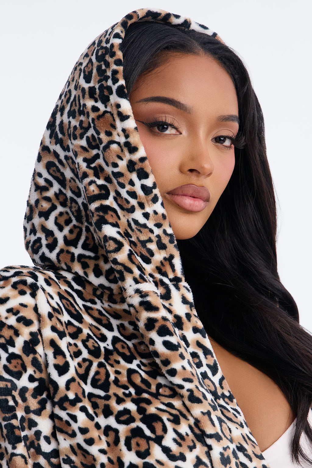 Laying Low Leopard Plush Hooded Robe - Leopard