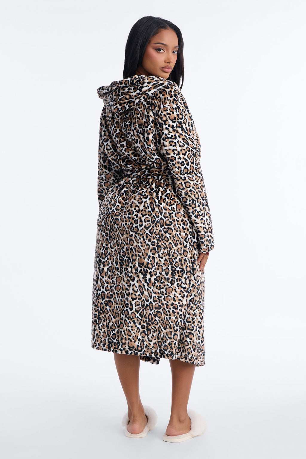 Laying Low Leopard Plush Hooded Robe - Leopard