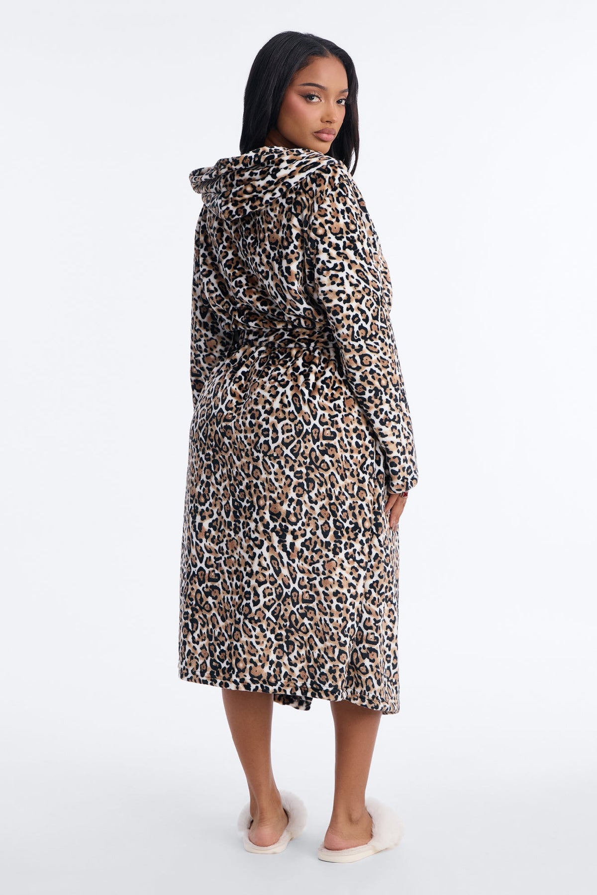 Laying Low Leopard Plush Hooded Robe - Leopard