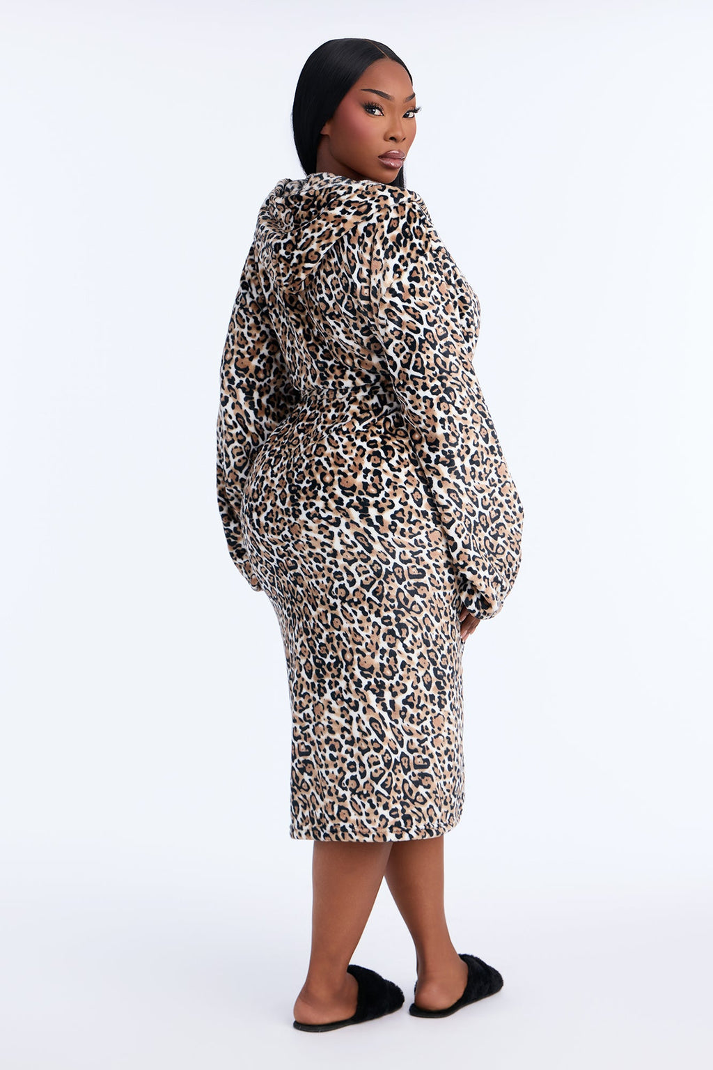 Laying Low Leopard Plush Hooded Robe - Leopard