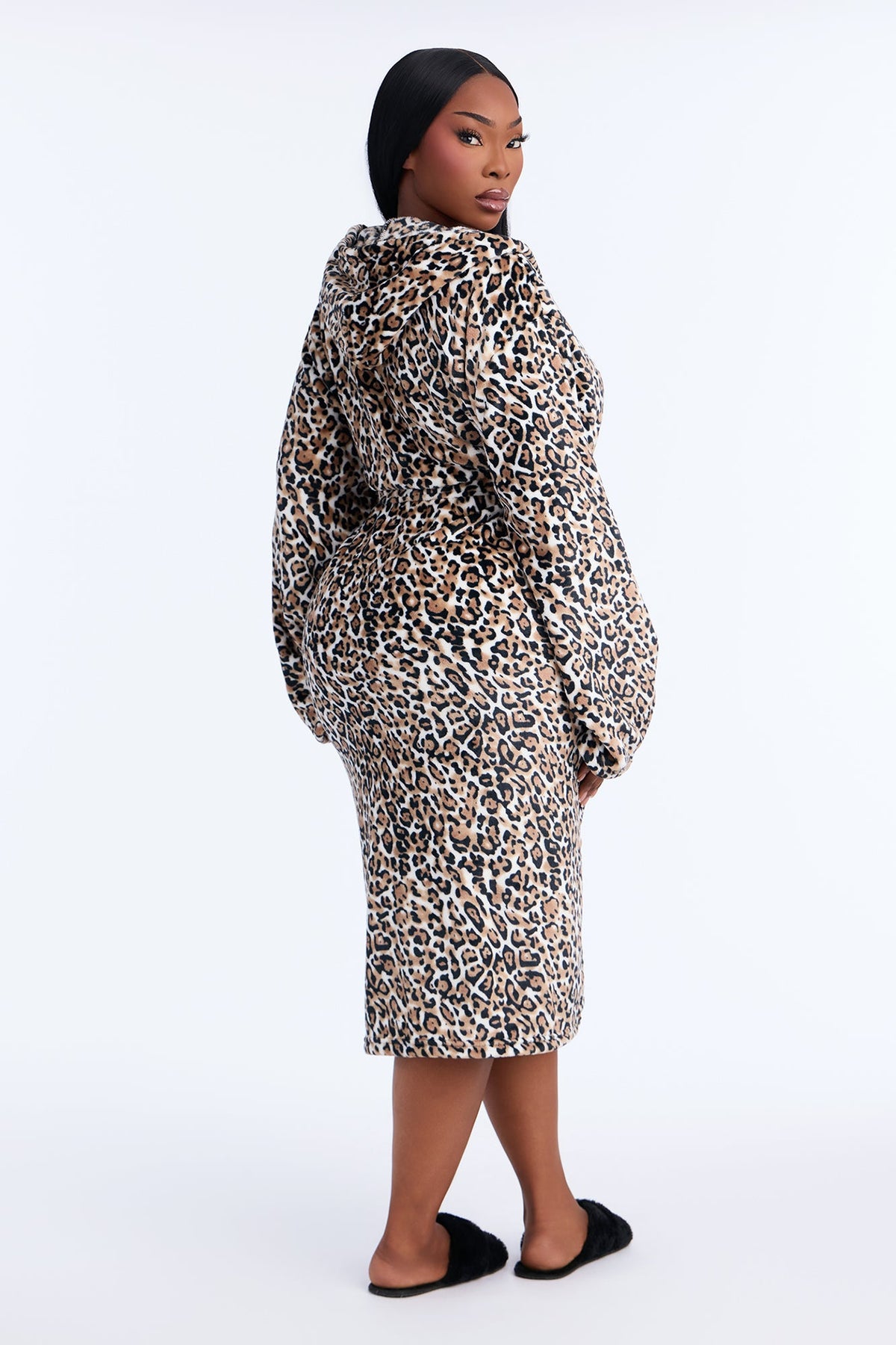 Laying Low Leopard Plush Hooded Robe - Leopard