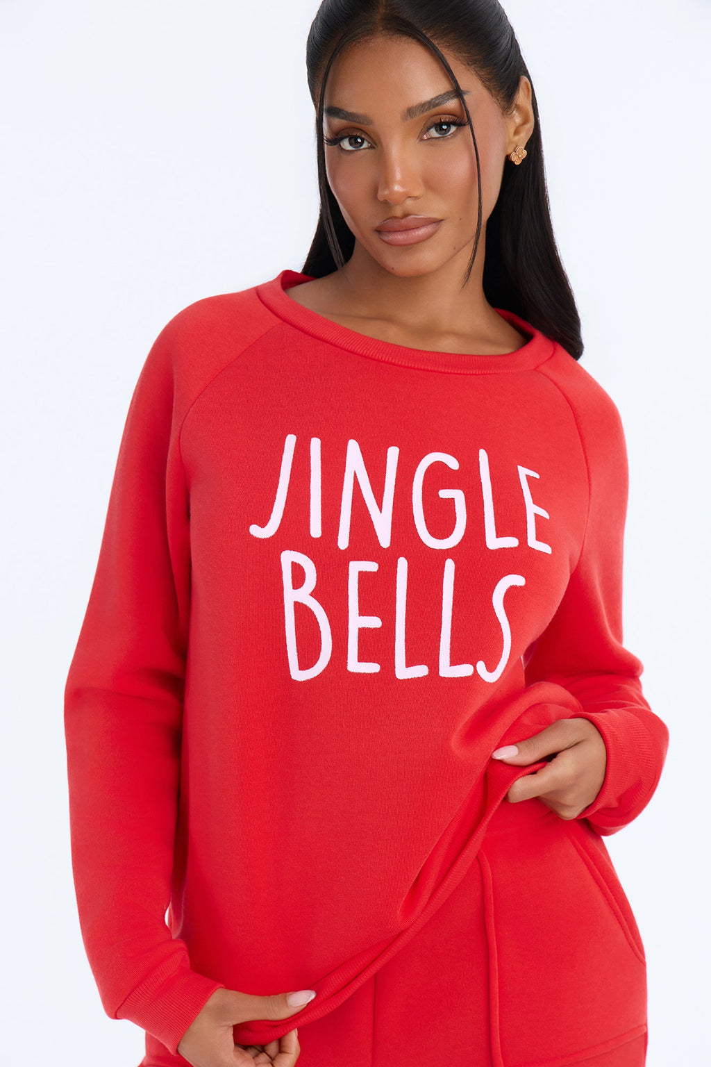 Christmas Dreams PJ Fleece Sweatshirt & Pant Set - Red