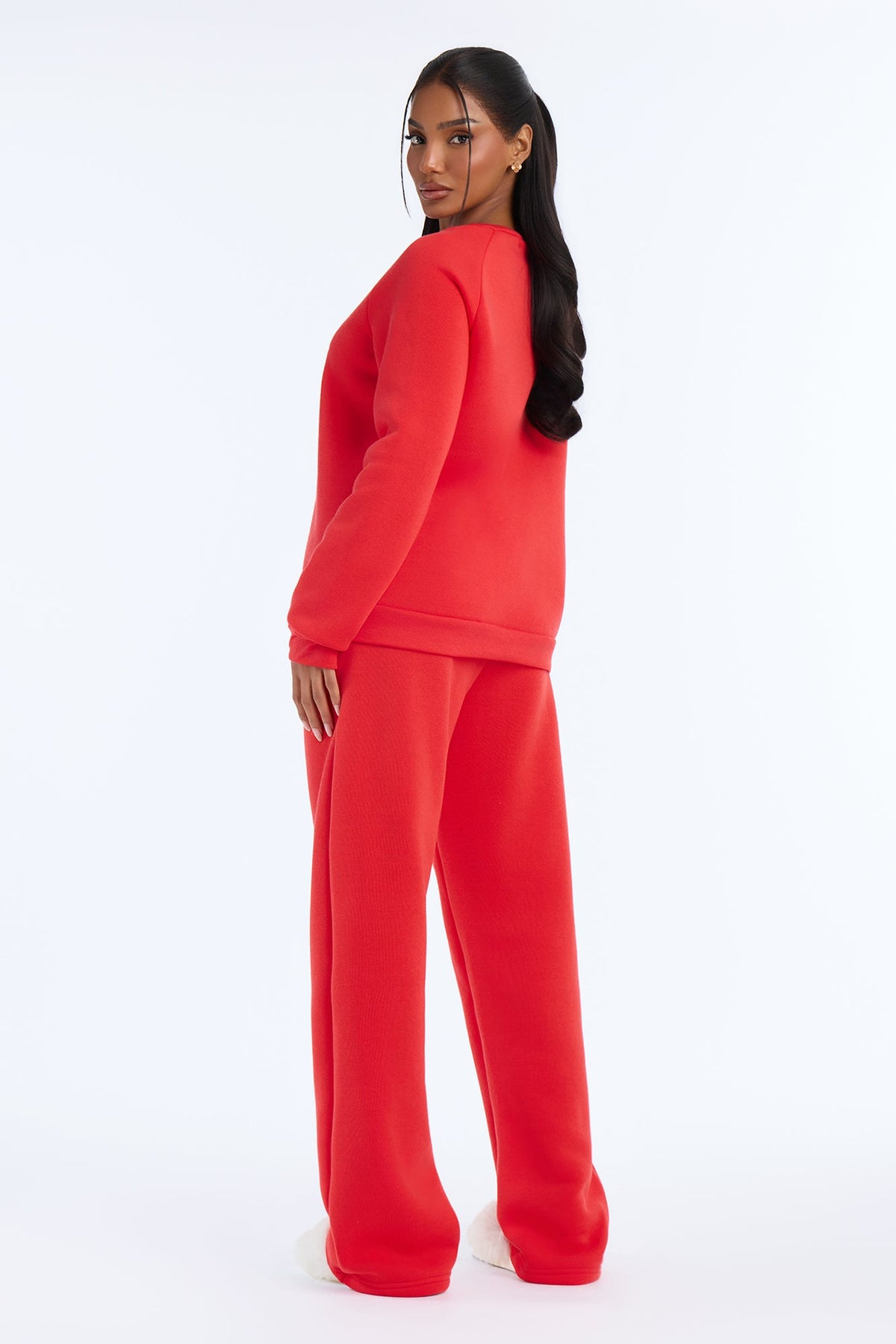 Christmas Dreams PJ Fleece Sweatshirt & Pant Set - Red
