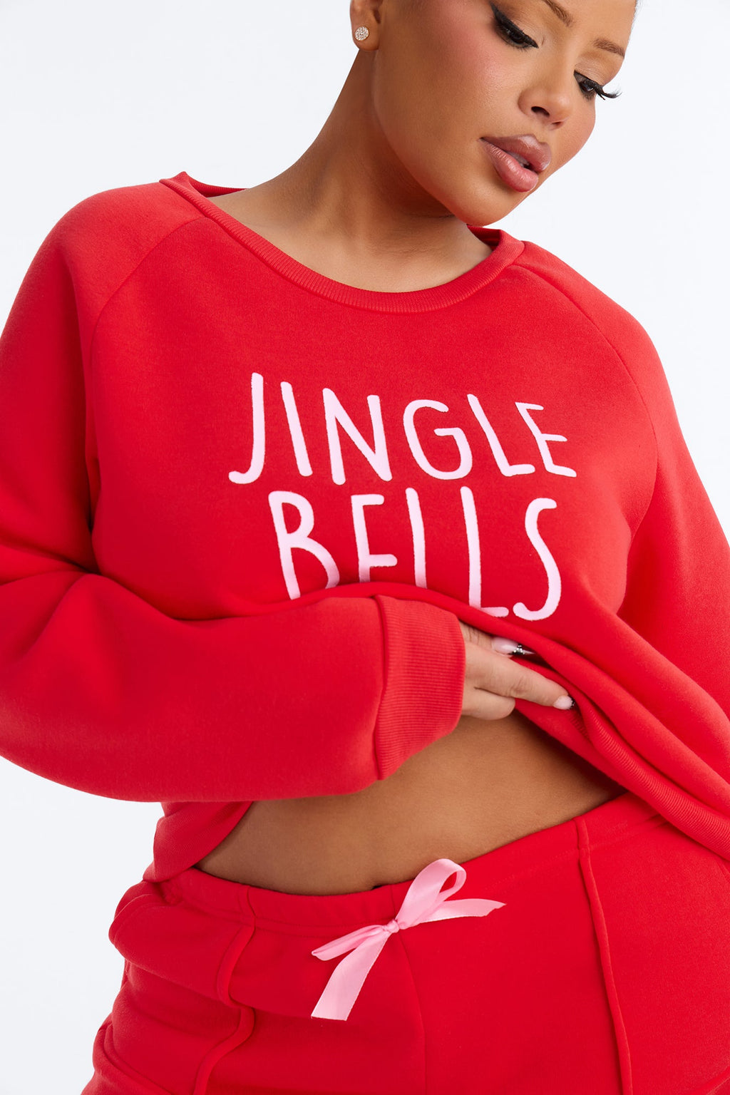 Christmas Dreams PJ Fleece Sweatshirt & Pant Set - Red