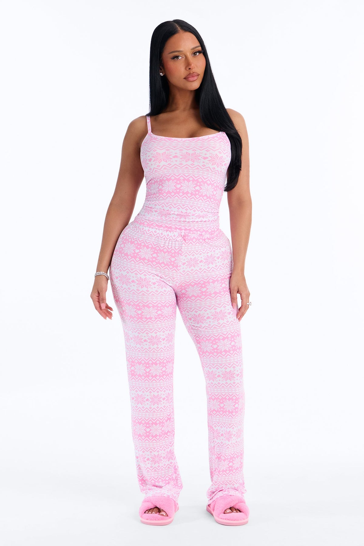 Holiday Reset PJ Pant Set - Pink/combo
