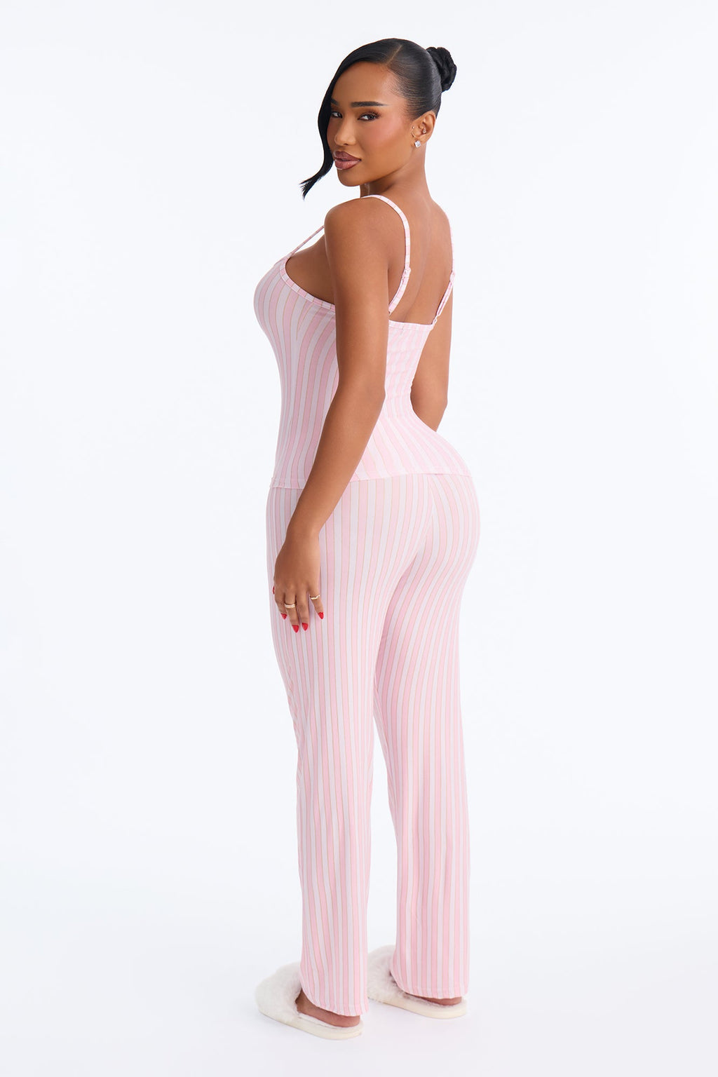 Need Beauty Sleep Striped PJ Pant Set - White/Pink