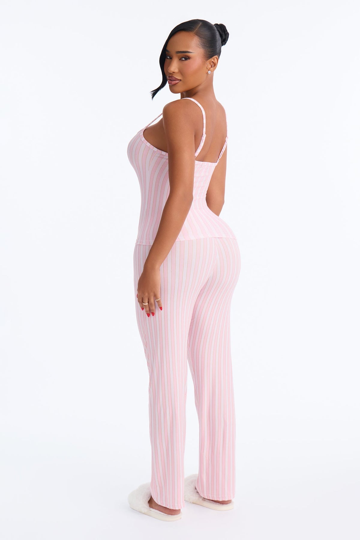 Need Beauty Sleep Striped PJ Pant Set - White/Pink