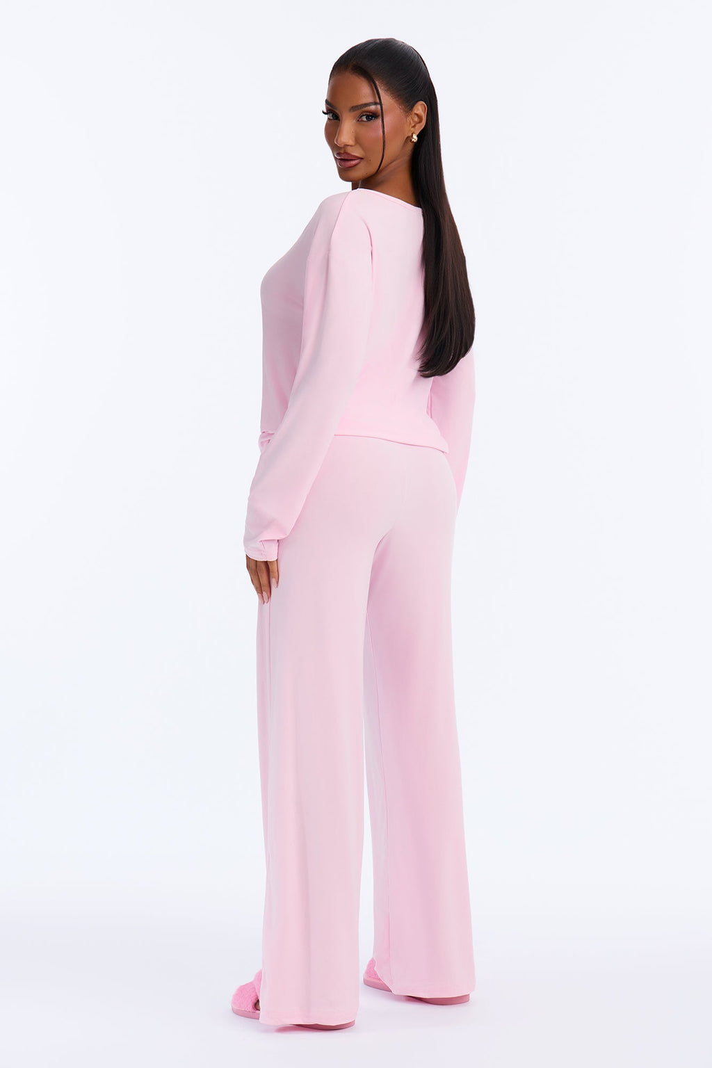 Be Merry Wide Leg PJ Pant Set - Pink