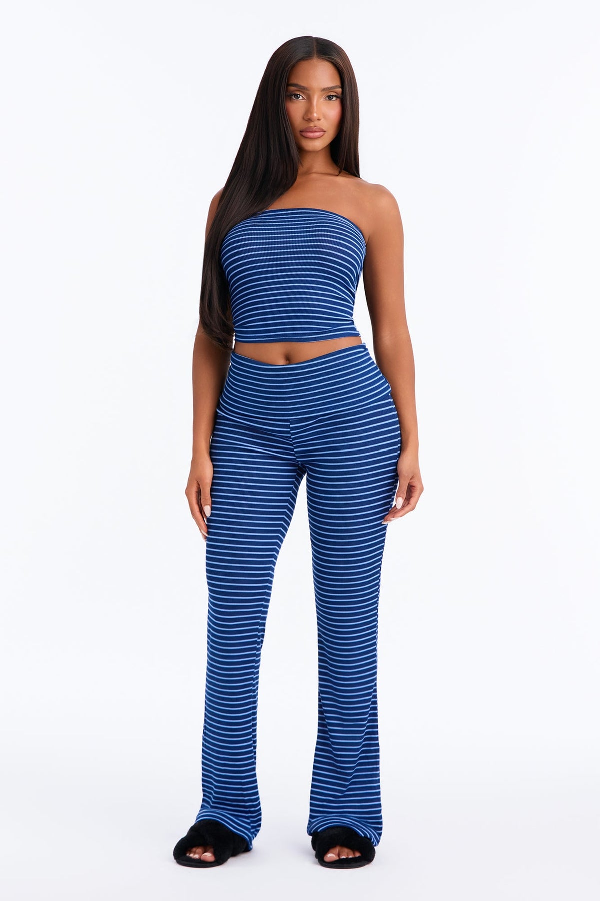 Dreamy Nights Tube Top Foldover PJ Pant Set - Navy