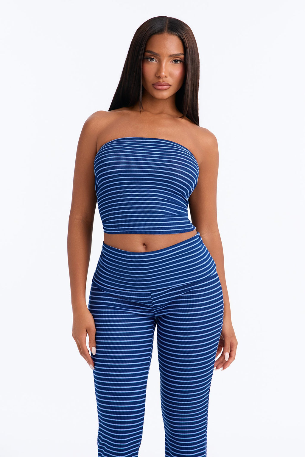 Dreamy Nights Tube Top Foldover PJ Pant Set - Navy