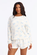 Soft Hour Velour PJ Short Set - White/Blue