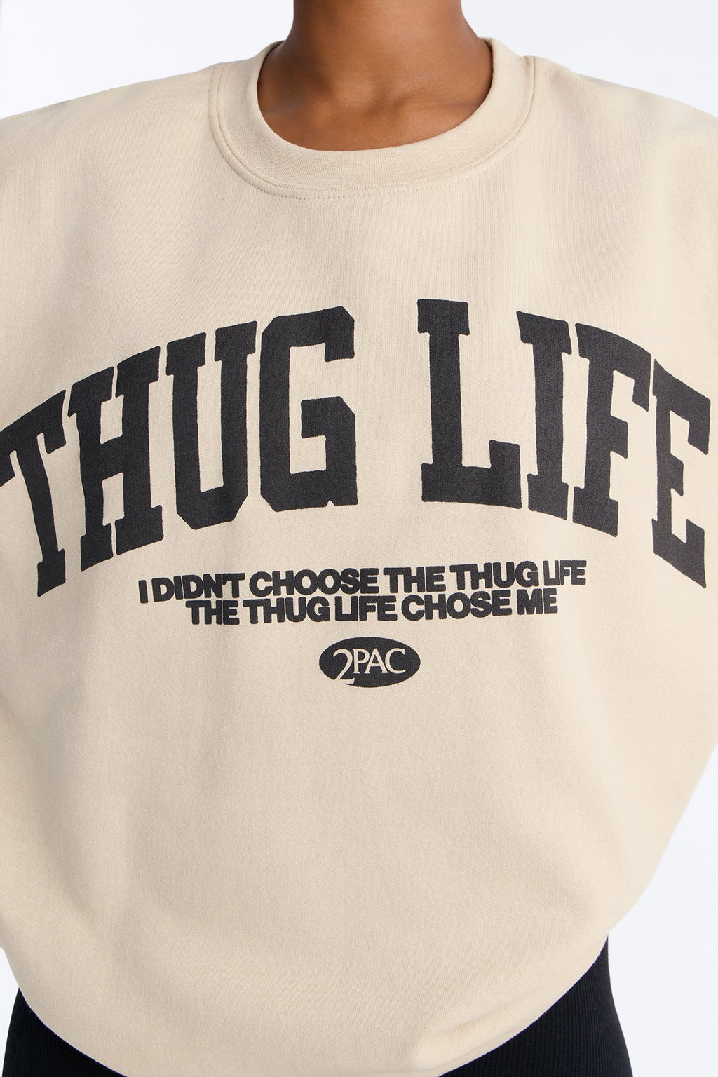 Tupac Thug Life Chose Me Sweatshirt - Taupe