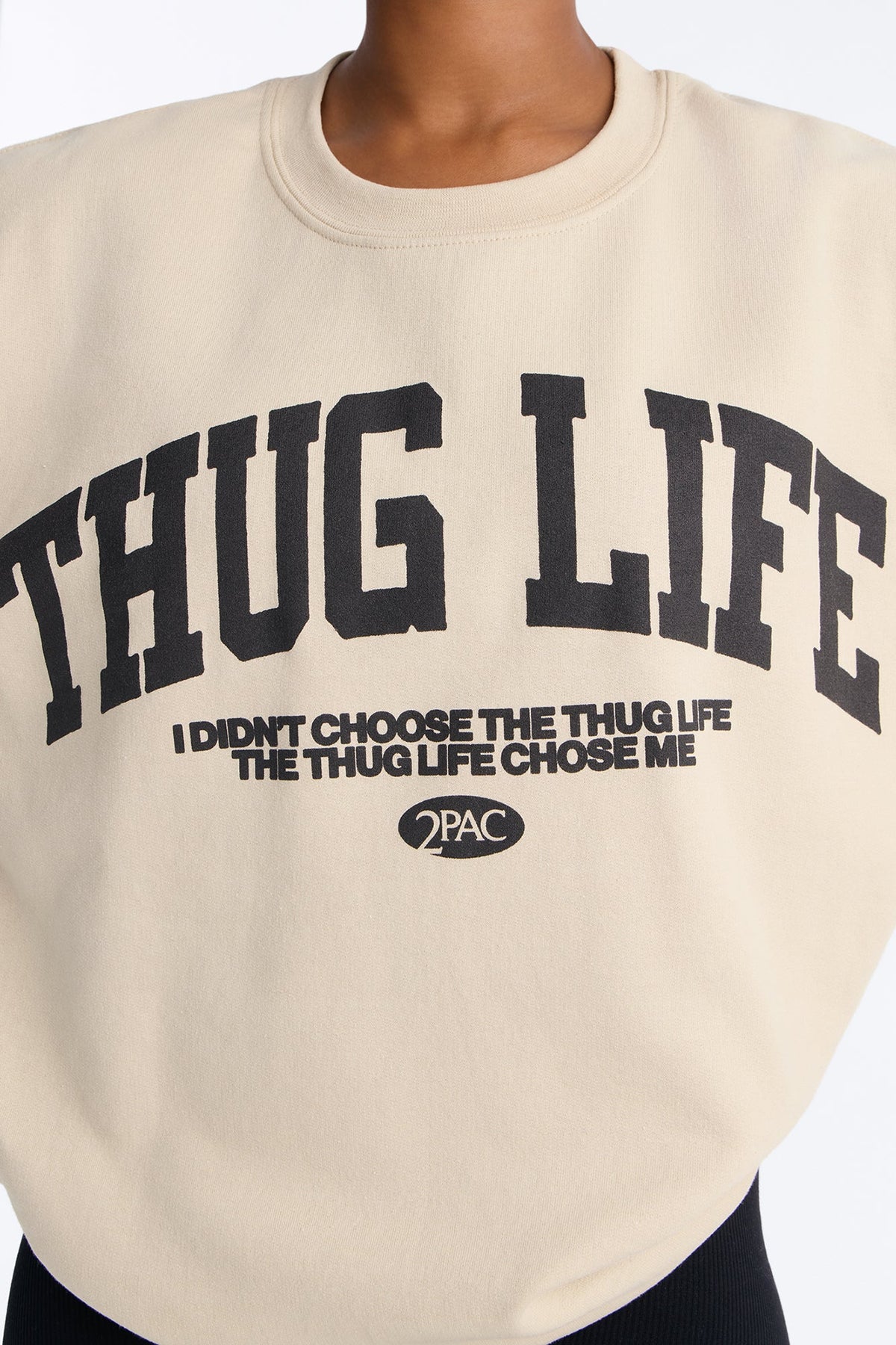Tupac Thug Life Chose Me Sweatshirt - Taupe