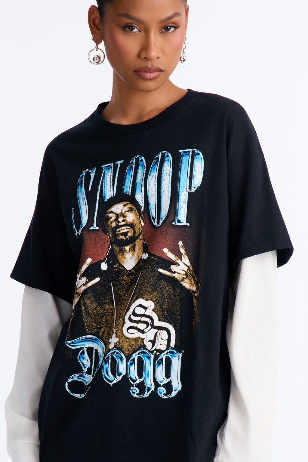 Snoop Dogg Layered Long Sleeve Tee - Black/combo