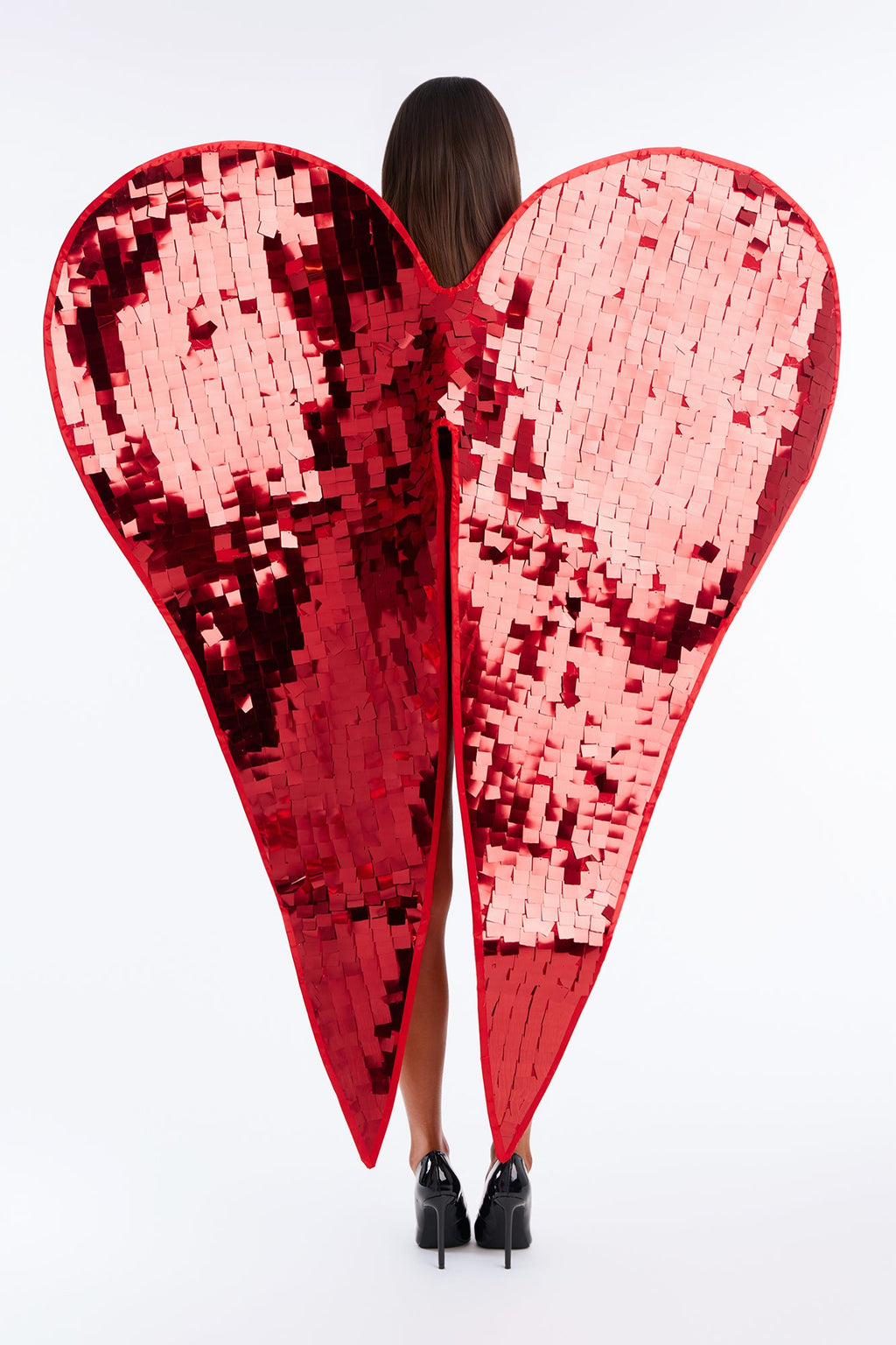 Fall To Sin Sequin Wings Halloween Costume - Red