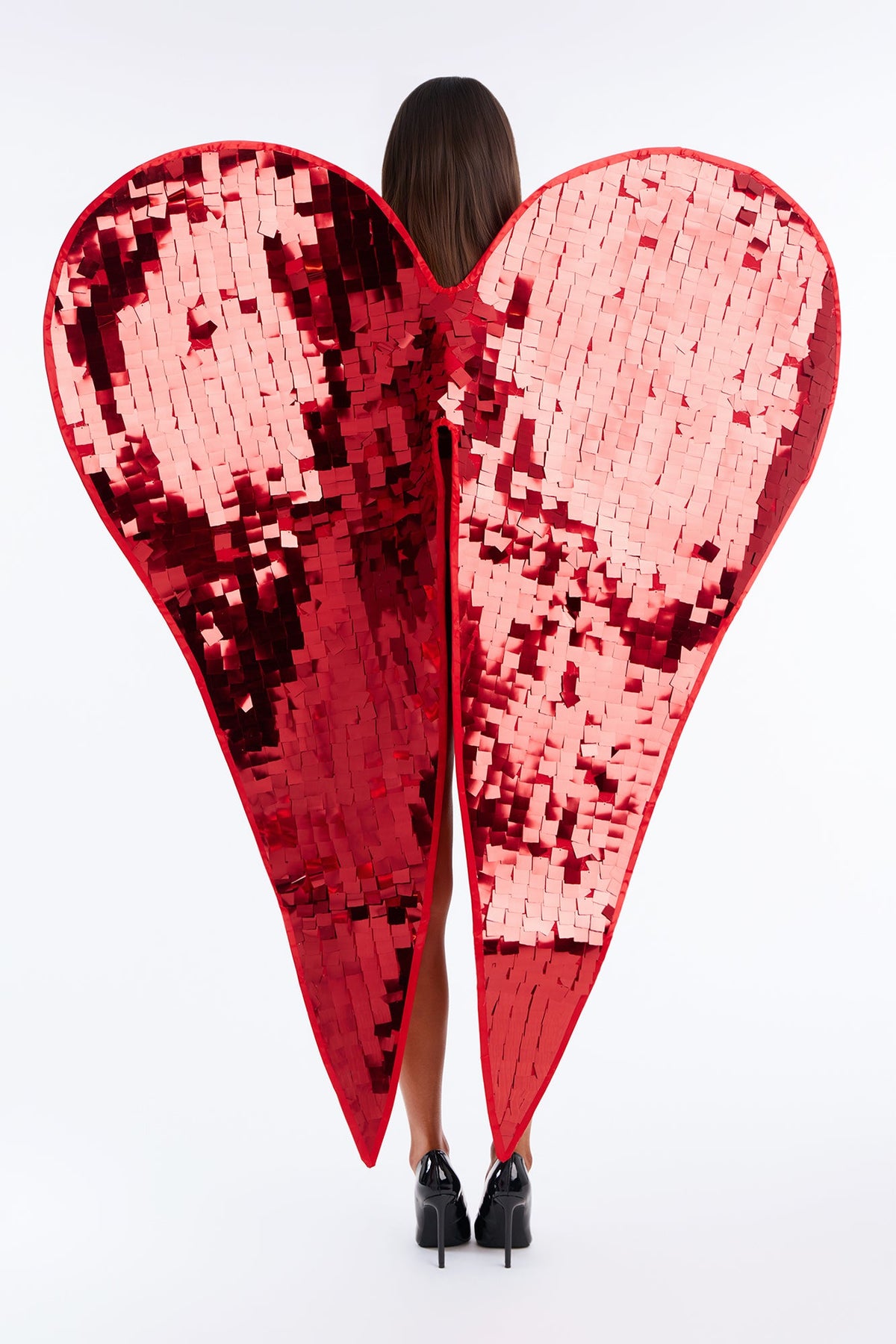 Fall To Sin Sequin Wings Halloween Costume - Red
