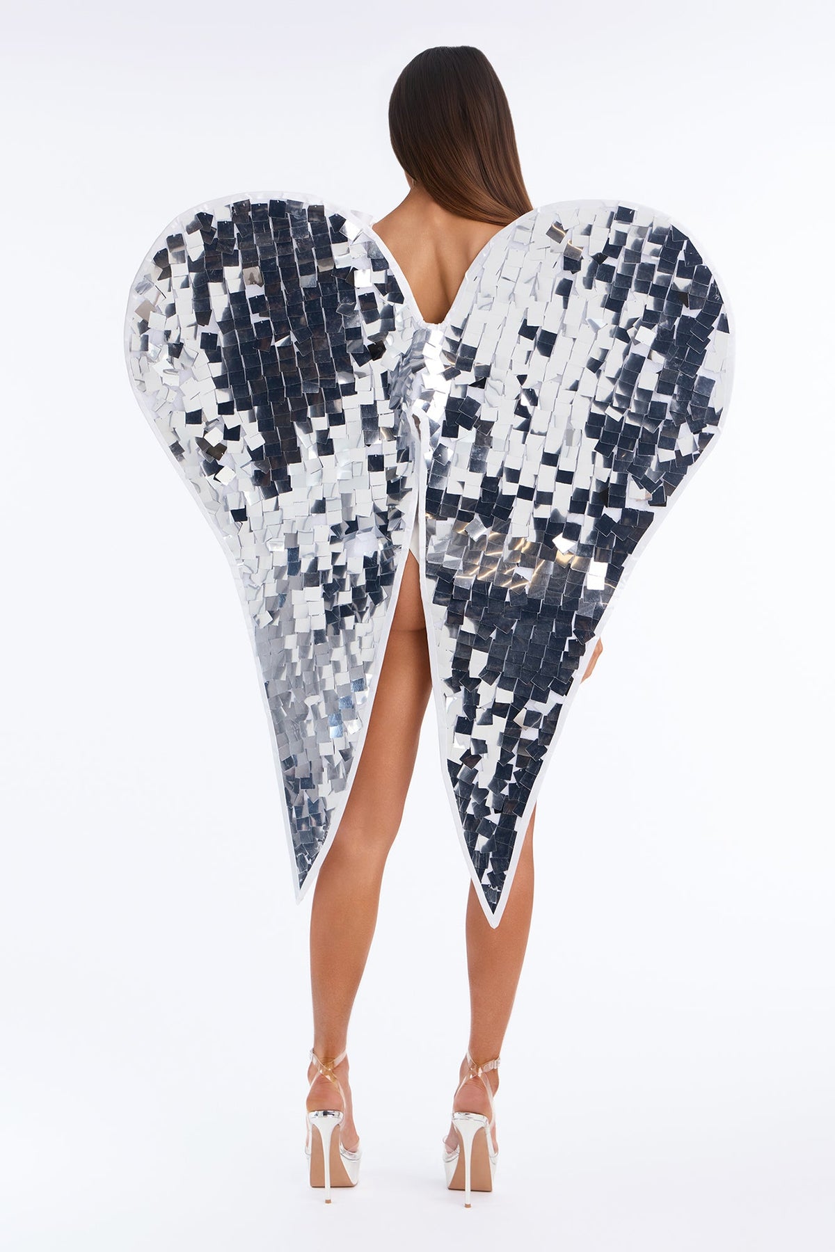Heavenly Tease Angel Wings Halloween Costume - Silver