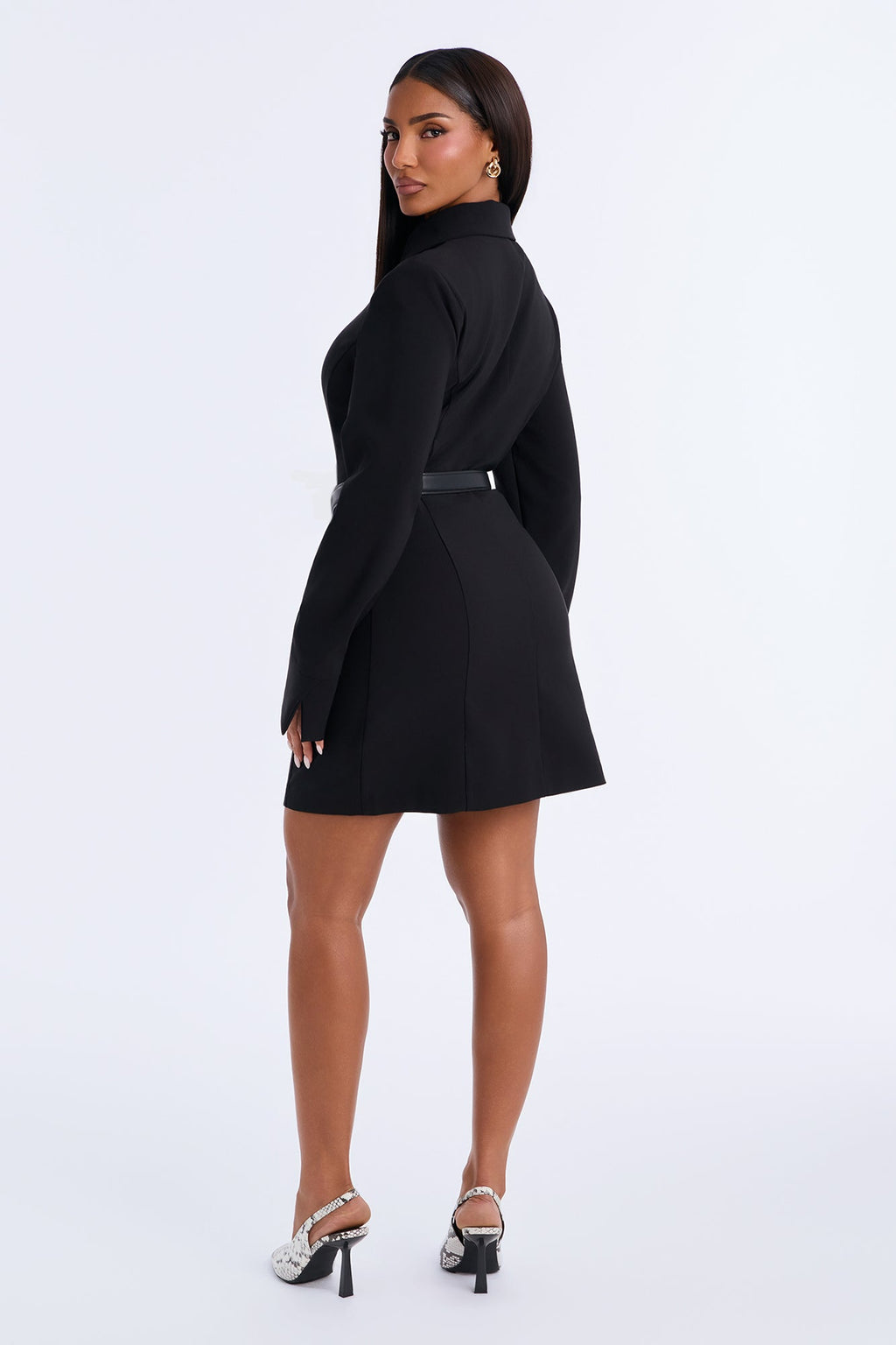 Born For This Belted Blazer Mini Dress - Black