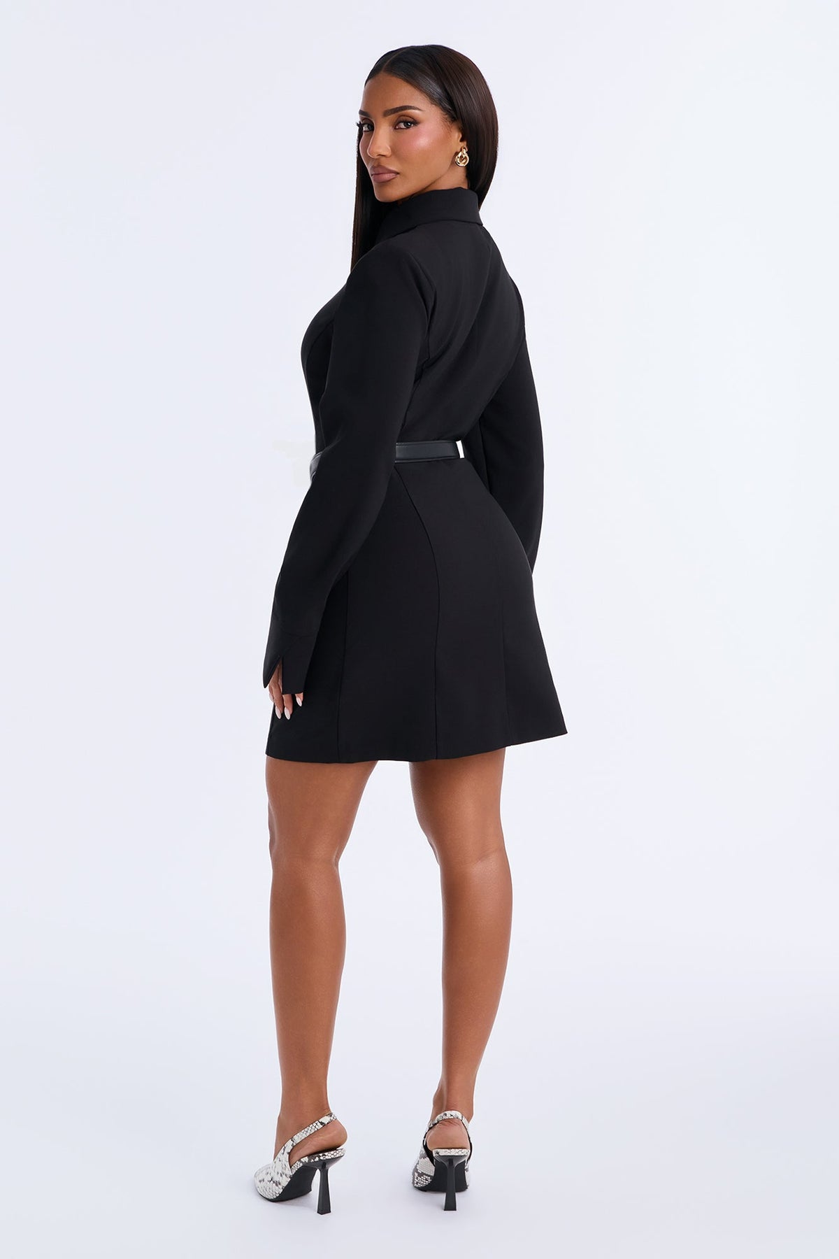Born For This Belted Blazer Mini Dress - Black