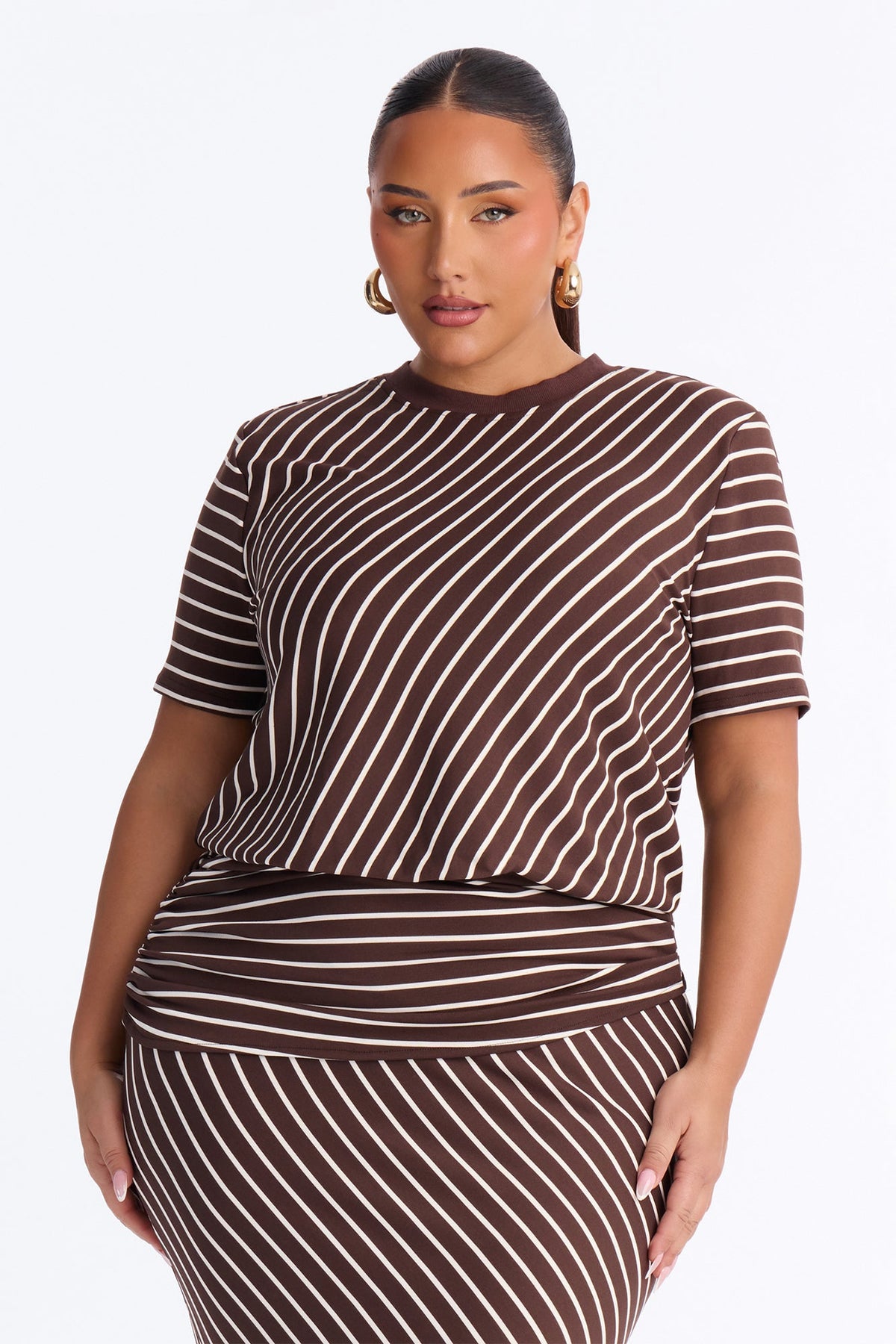 Cool Without Trying Striped Maxi Dress - Brown/combo