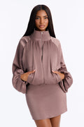 Model Off Duty Satin Micro Mini Dress - Mauve