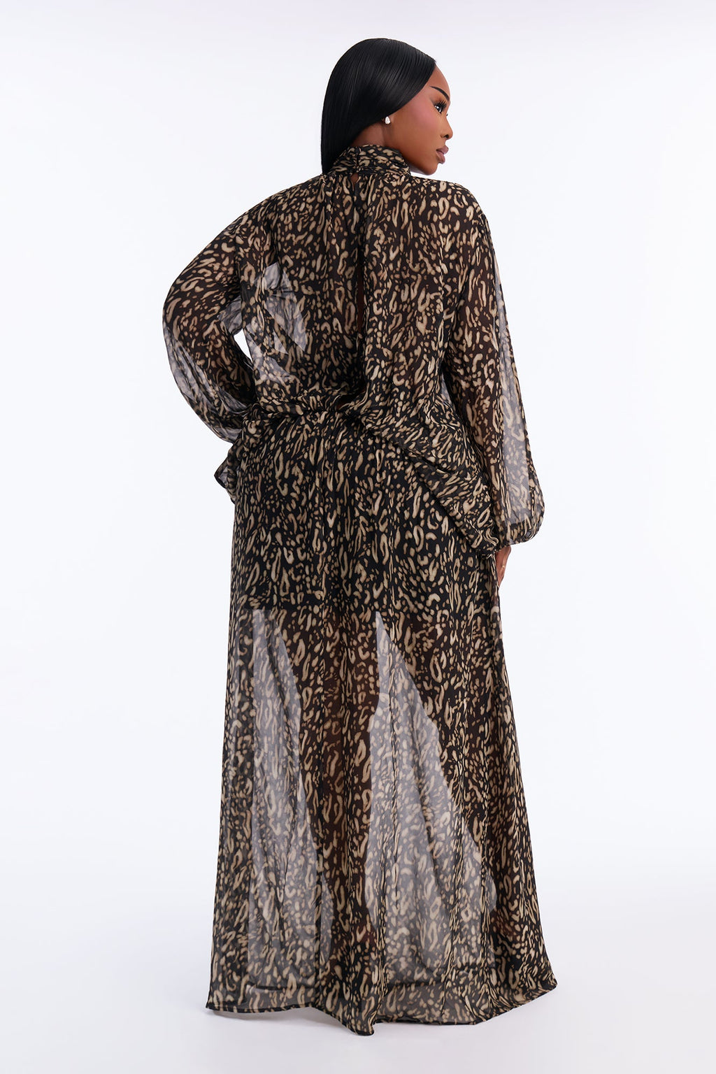 Leave An Impression Chiffon Maxi Dress - Black/combo