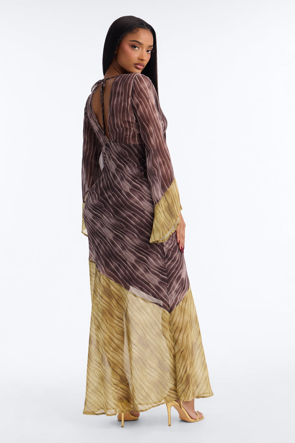 Don't Be Jealous Chiffon Maxi Dress - Black/combo